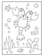 Lobster coloring pages for kids