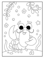 Lobster coloring pages for kids