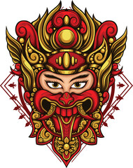Vector illustration of balinese traditional mask