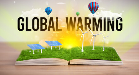 Open book, renewable energy concept