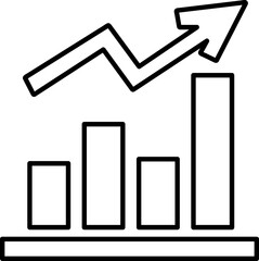 Growing graph Icon on white background..eps