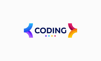 Colorful Coding logo designs template, Modern code logo for programmer