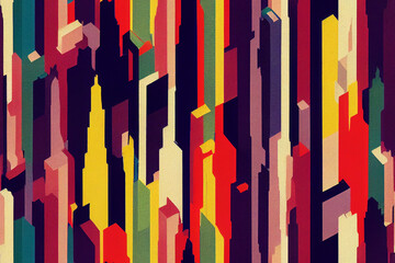 Abstract Retro Pattern Inspired by New York City