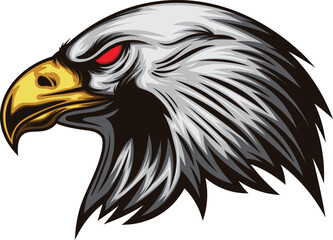 Vector illustration of eagle head isolated