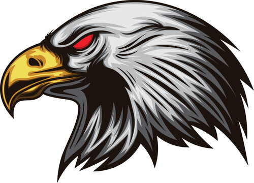 Vector illustration of eagle head isolated