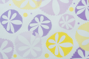 purple or violet and yellow background with large daisies