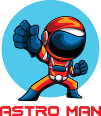 Vector illustration of cute astronaut mascot