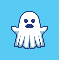Vector illustration of cute ghost
