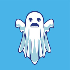 Vector illustration of cute ghost