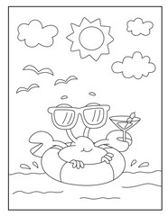 Crab coloring pages for kids