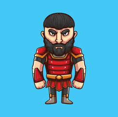 vector illustration of gladiator mascot
