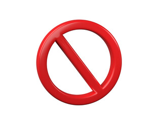 Prohibited icon 3D render.