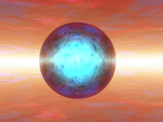 幻想的な球体と空