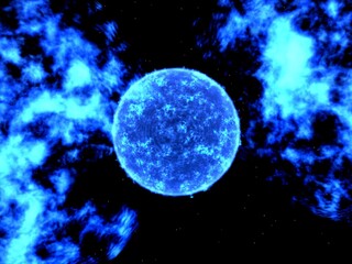 Obraz na płótnie Canvas 幻想的な惑星と星雲