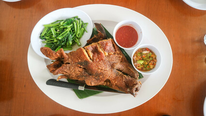 Very good and delicious fried pork head