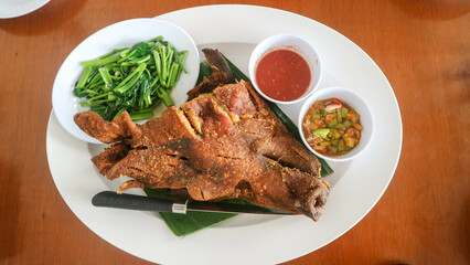 Very good and delicious fried pork head