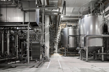 Reservoir in workshop of heat-treated milk products plant