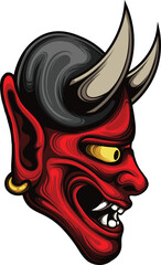 vector illustration of hannya mask