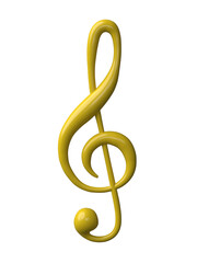 Music note icon 3D render.