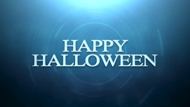 Happy Halloween with light effect on dark space, motion holidays, horror and Halloween style background