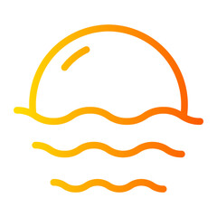 beach sunset gradient icon