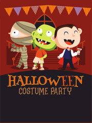 Halloween costume party invitation greeting card blank template edit
