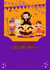 Halloween costume party invitation greeting card blank template edit