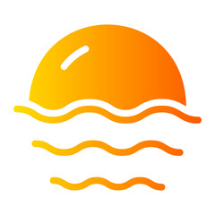 beach sunset gradient icon