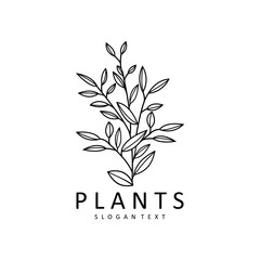plant logo design icon vector