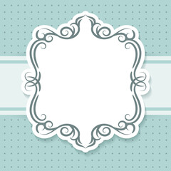 Decorative frame on the blue background with space for your text. - Vector.