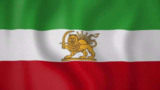 Flag of the Imperial State of Iran with Lion and Sun. 1907. Seamless Loop