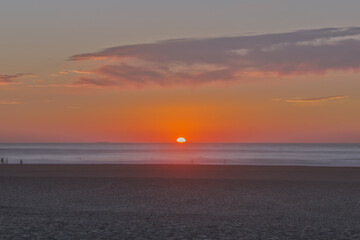 Sunset Over Pacific Ocean from San Francisco's Ocean Beach