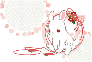 Japanese style illustration with a rabbit motif