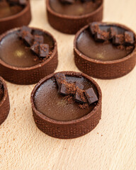 Dark chocolate mini tart, dessert