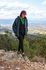 Fototapeta premium Woman hiking in Santa Fe, New Mexico