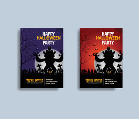 Halloween party flyer template design