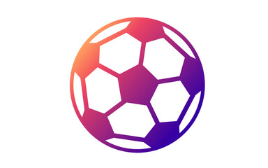 Naklejka premium グラデーションカラーのサッカーボール（紫～オレンジ）