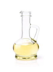glass bottle with oil isolated