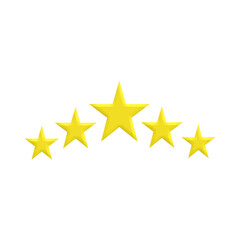 Obraz premium 5 yellow curved stars illustration png