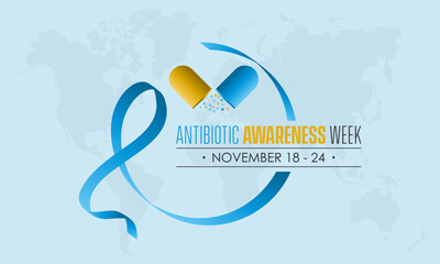 Vector illustration design concept of World Antibiotic Awareness Week observed on November 18 to 24