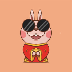 Cartoon Rabbit Year Illustration Materials

