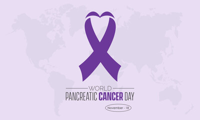 Vector illustration design concept of World Pancreatic Cancer Day observed on November 18