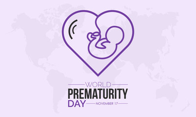 Vector illustration design concept of ​World Prematurity Day observed on November 17