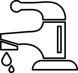 faucet icon glyph style design on white background