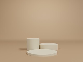 Background 3d with stage product shape podium. 3d background products display podium with pastel color background.  3d rendering podium. stand to show display with pastel color. illustration.