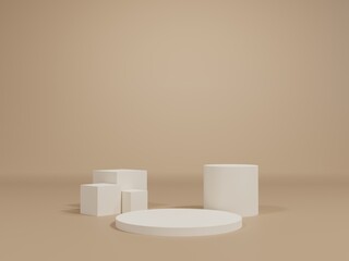 Background 3d with stage product shape podium. 3d background products display podium with pastel color background.  3d rendering podium. stand to show display with pastel color. illustration.