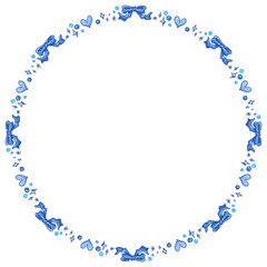 frame of blue flowers