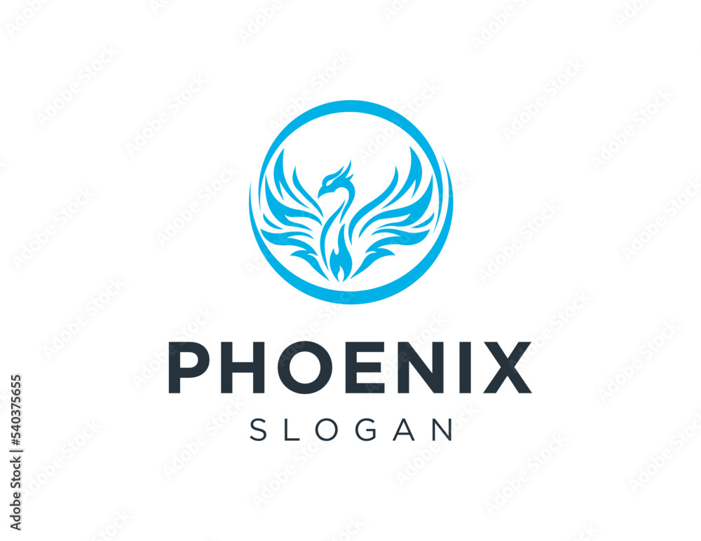 Poster logo design about phoenix on a white background. created using the coreldraw application.