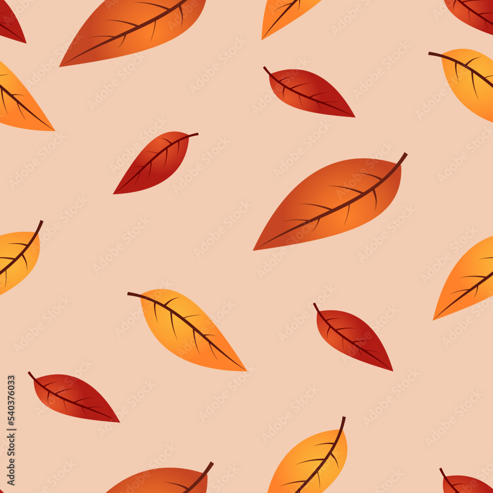 Aufkleber seamless autumn pattern with leaves. seamless repeat pattern with autumn leaves illustration. wallpa