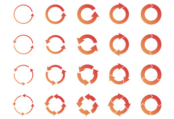 循環している矢印のアイコンセット